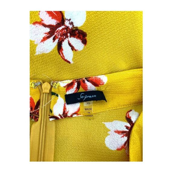 Soprano Floral Surplice Skirt Mustard Yellow Size XS NWOT - Picture 4 of 9